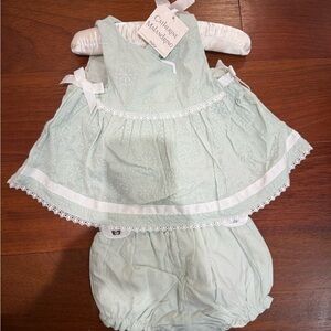 Catherine Malandrino Light Green Diaper Cover Set